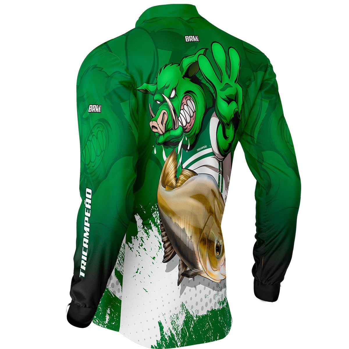 Camisa de Pesca Brk Verdão Tri Libertadores Tambaqui com UV50+ - Brk Fishing