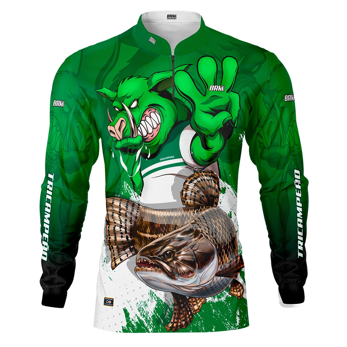 Camisa de Pesca Brk Verdão Tri Libertadores Traíra com UV50+ - Brk Fishing