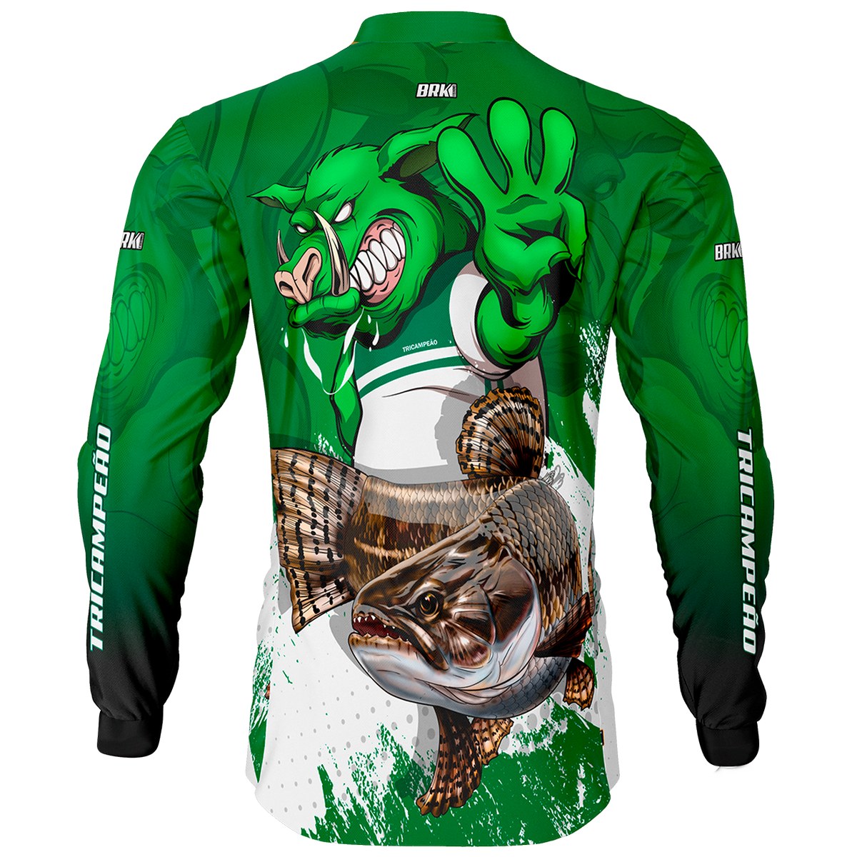 Camisa de Pesca Brk Verdão Tri Libertadores Traíra com UV50+ - Brk Fishing