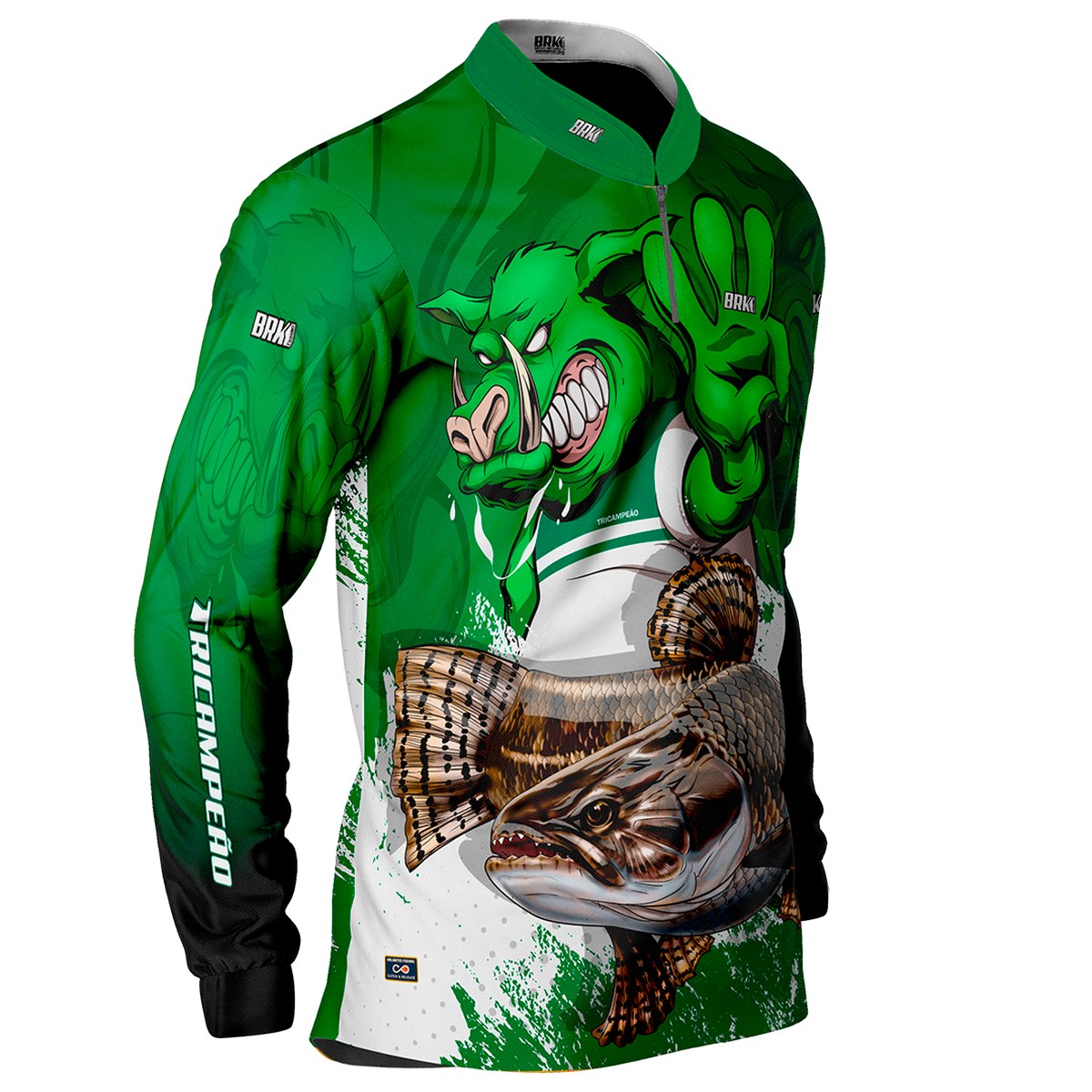 Camisa de Pesca Brk Verdão Tri Libertadores Traíra com UV50+ - Brk Fishing