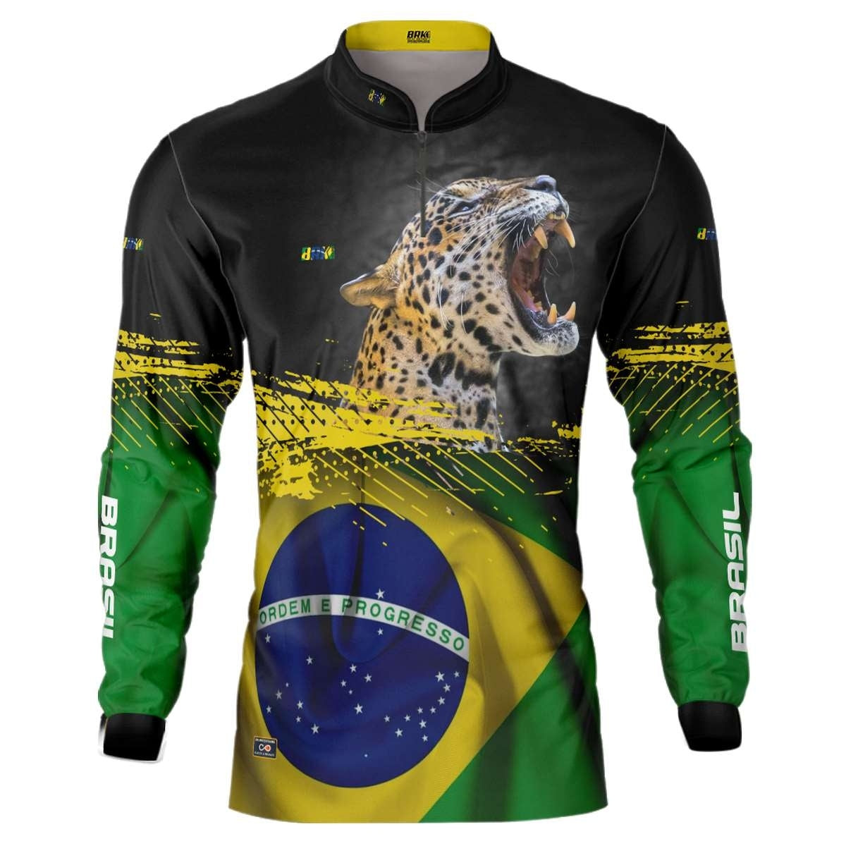 Camisa de Pesca Brasil Onça com Proteção Solar UV50+ - Brk Fishing