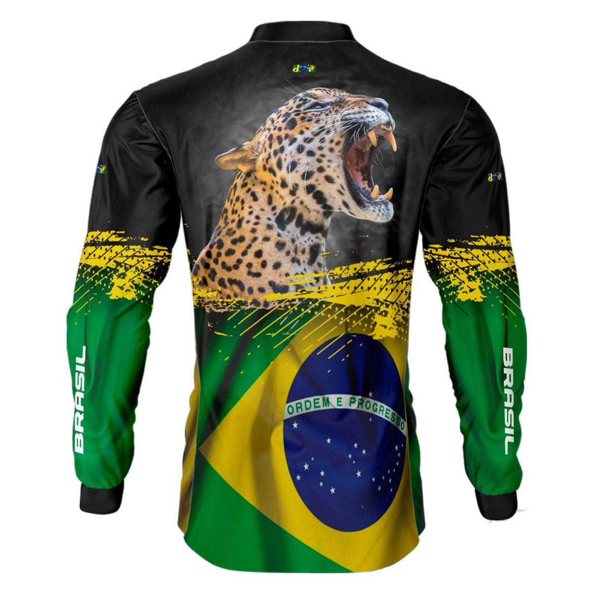 Camisa de Pesca Brasil Onça com Proteção Solar UV50+ - Brk Fishing