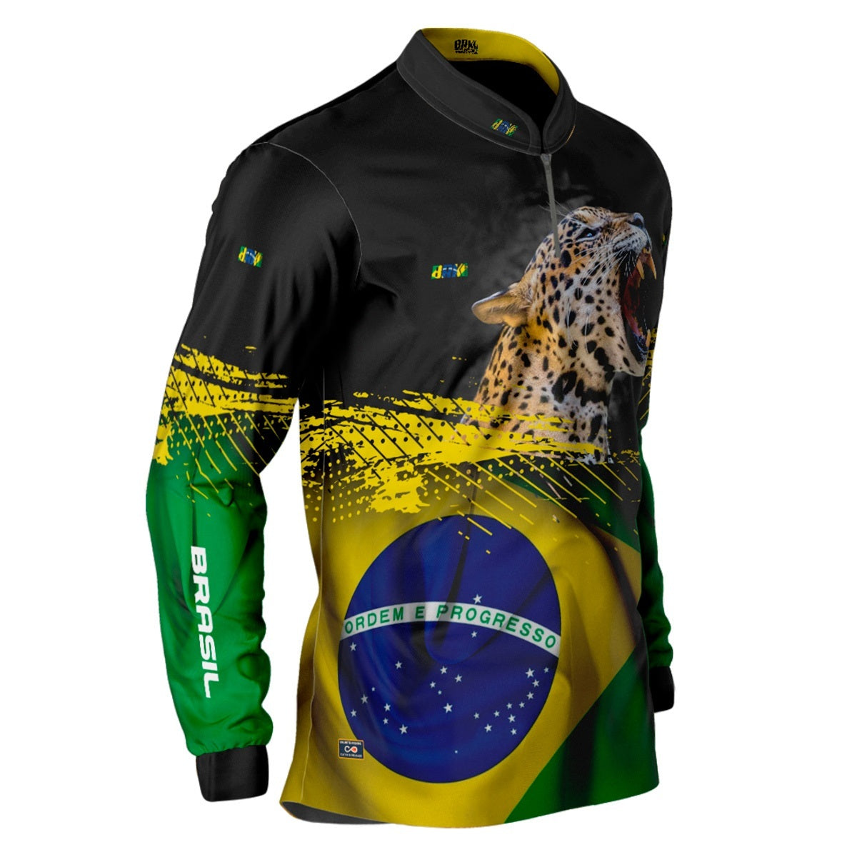 Camisa de Pesca Brasil Onça com Proteção Solar UV50+ - Brk Fishing