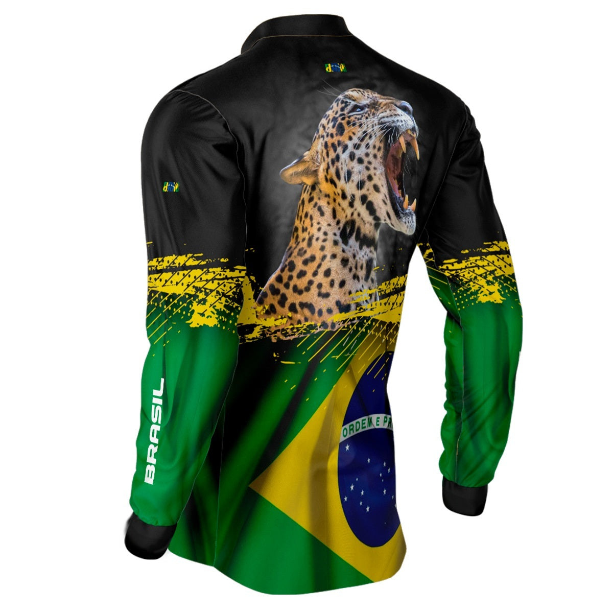 Camisa de Pesca Brasil Onça com Proteção Solar UV50+ - Brk Fishing