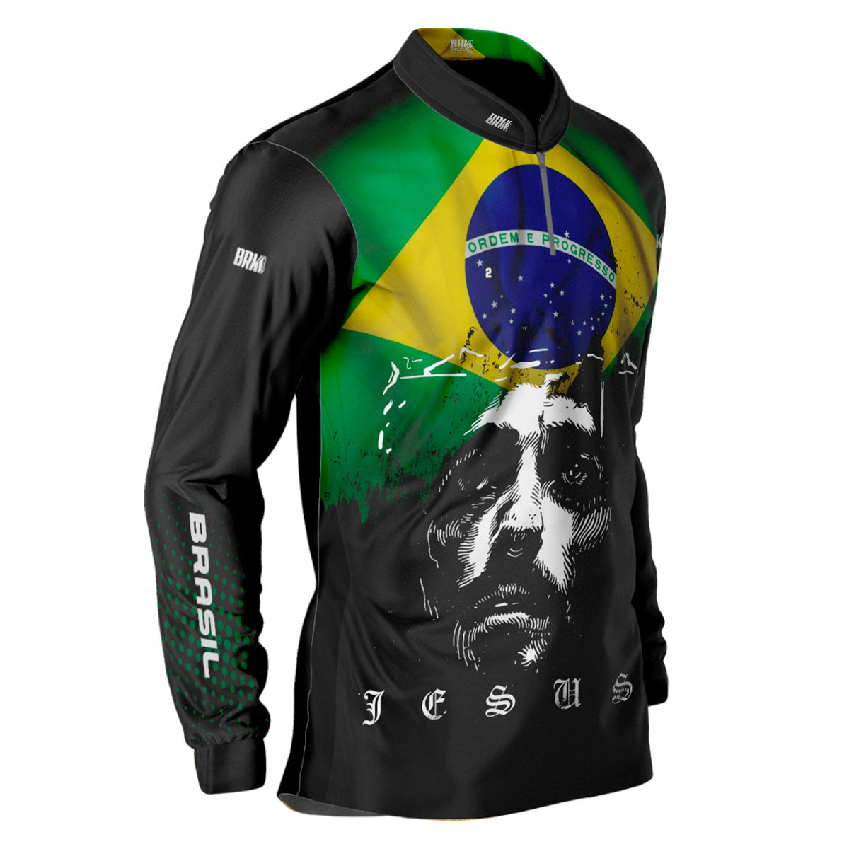 Camisa Masculina Brk Jesus Brasil Proteção Solar UV50+ - Brk Fishing