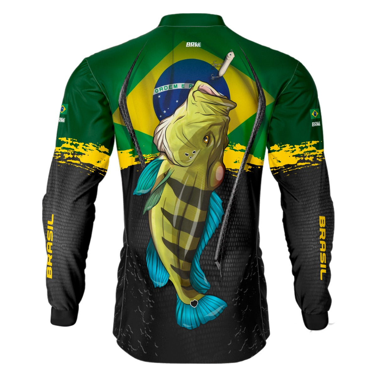Camisa de Pesca Brk Tucuna Brasil com Proteção Solar com UV50+ - Brk Fishing