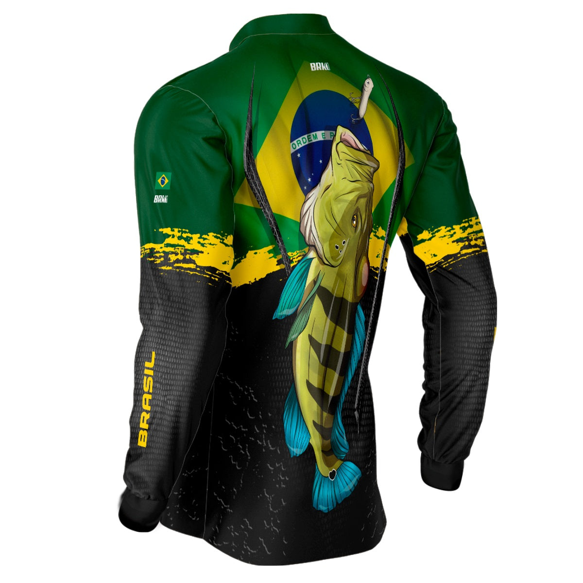 Camisa de Pesca Brk Tucuna Brasil com Proteção Solar com UV50+ - Brk Fishing