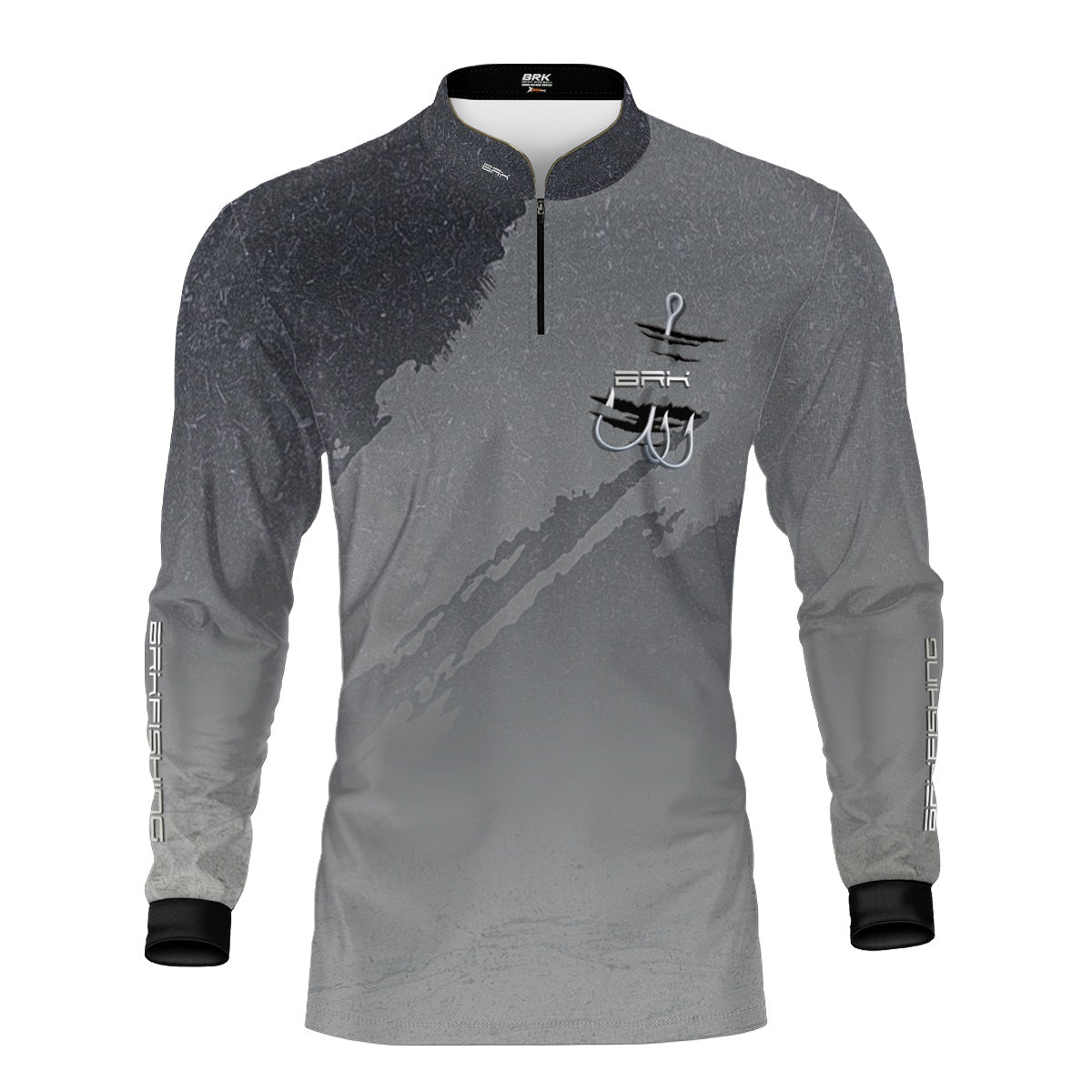 Camisa de Pesca Brk Cinza Grafismo Garateia com Proteção UV50+ - Brk Fishing