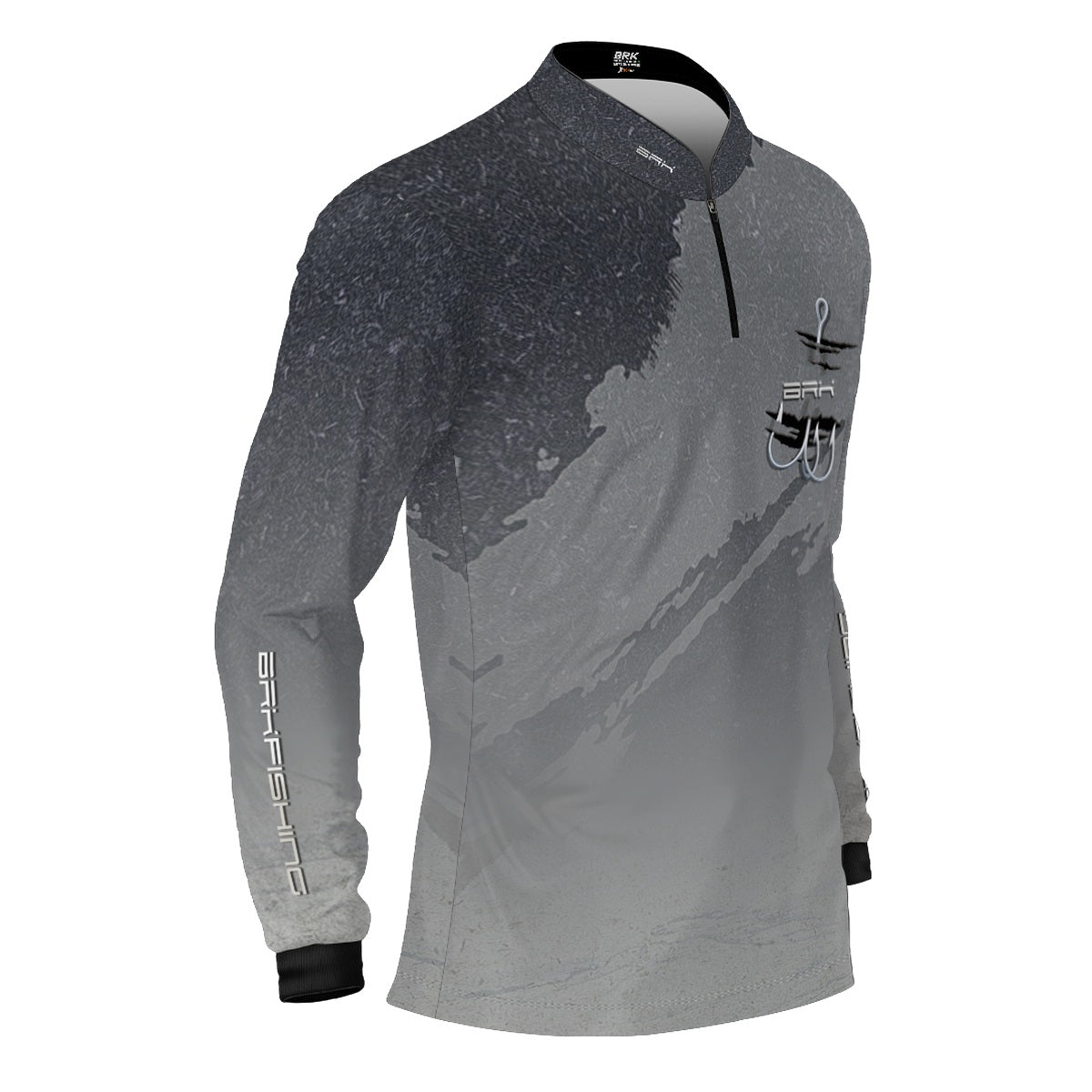 Camisa de Pesca Brk Cinza Grafismo Garateia com Proteção UV50+ - Brk Fishing
