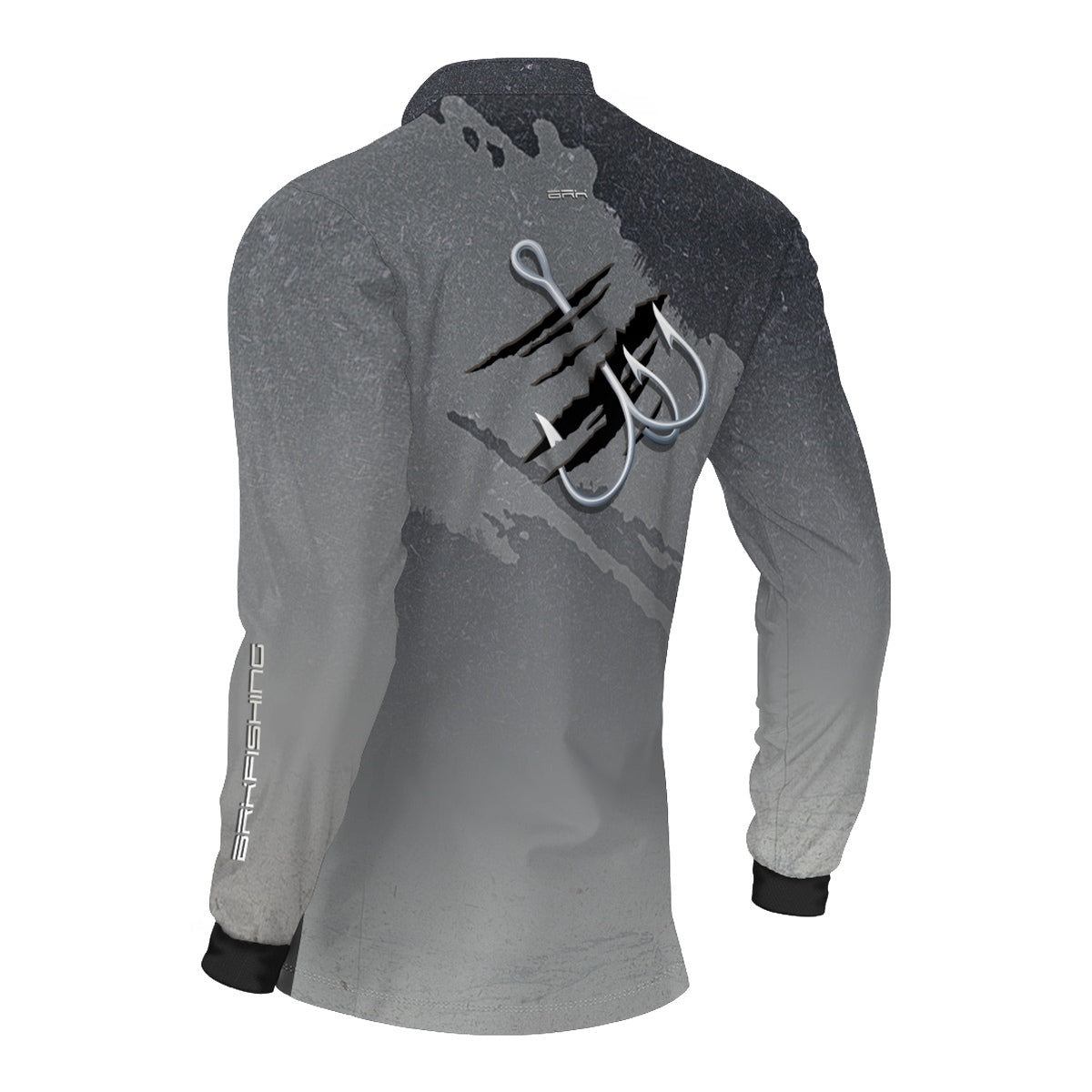 Camisa de Pesca Brk Cinza Grafismo Garateia com Proteção UV50+ - Brk Fishing