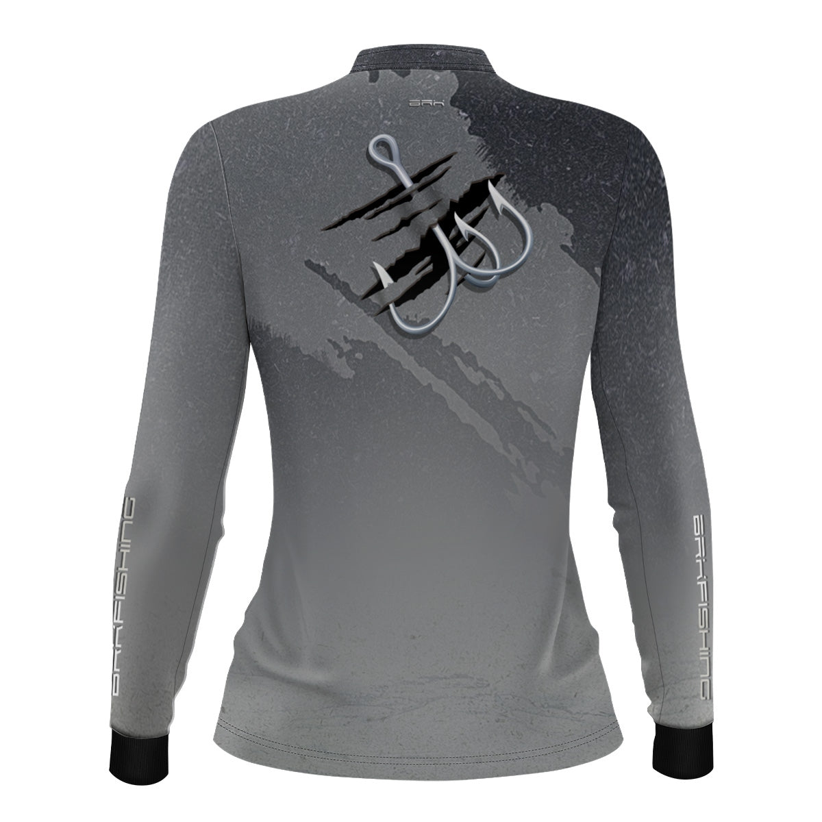 Camisa de Pesca Feminina Brk Cinza Grafismo Garateia com Proteção UV50+ - Brk Fishing
