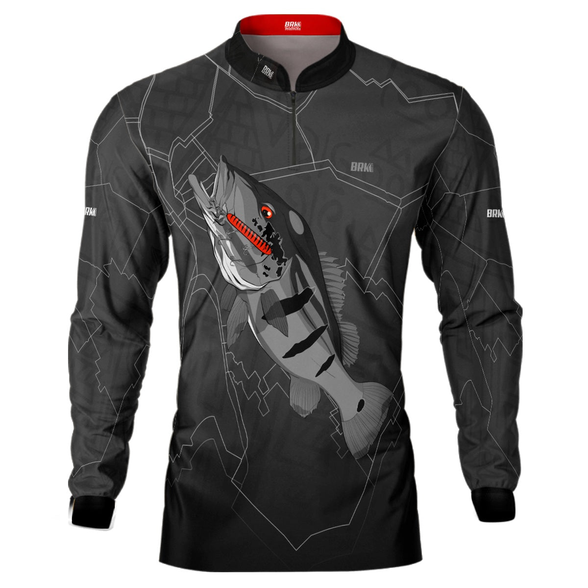 Camisa de Pesca Brk Amazon Tucunaré Açu Black com Proteção Solar UV50+ - Brk Fishing