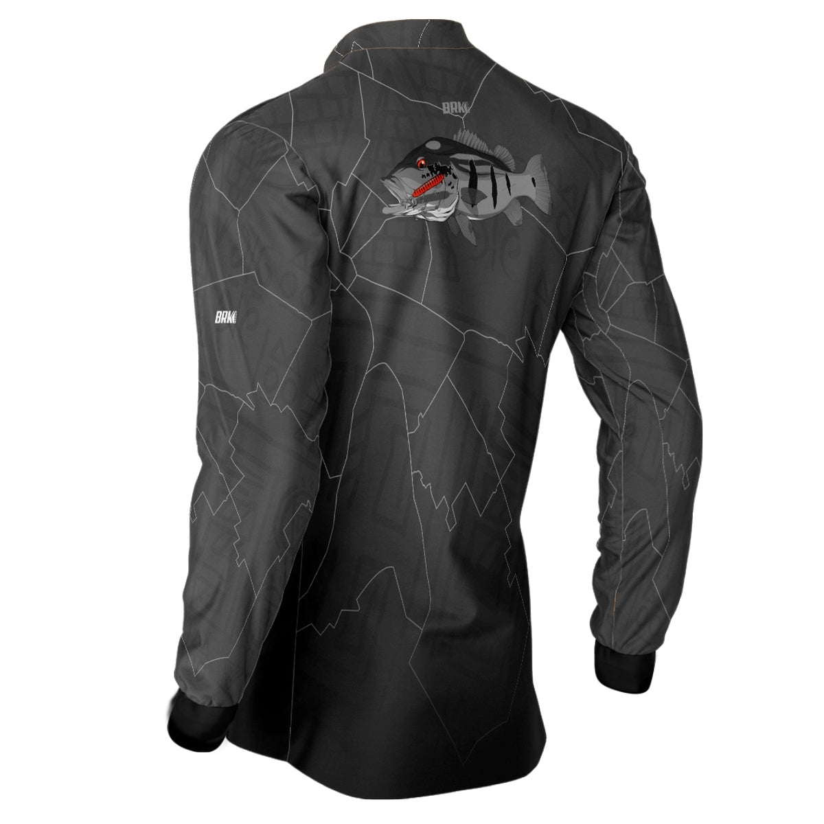 Camisa de Pesca Brk Amazon Tucunaré Açu Black com Proteção Solar UV50+ - Brk Fishing