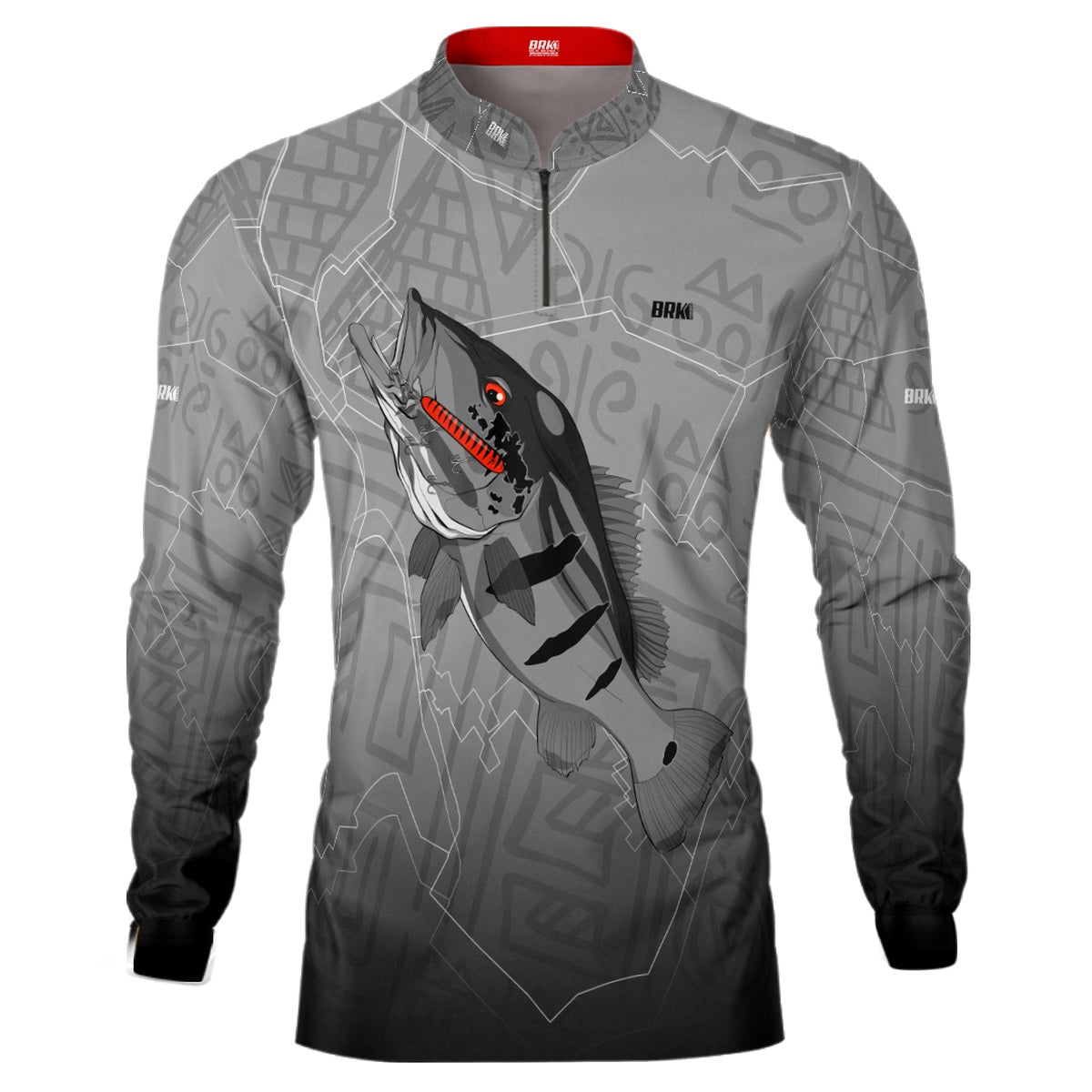 Camisa de Pesca Brk Amazon Tucunaré Açu Cinza com Proteção Solar UV50+ - Brk Fishing