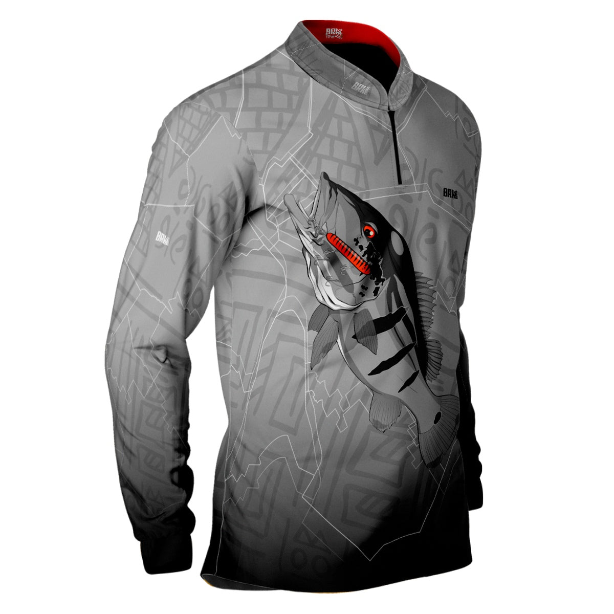 Camisa de Pesca Brk Amazon Tucunaré Açu Cinza com Proteção Solar UV50+ - Brk Fishing