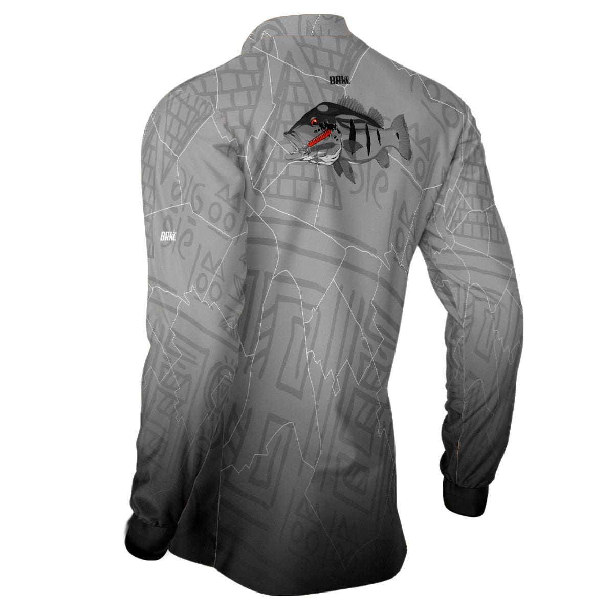 Camisa de Pesca Brk Amazon Tucunaré Açu Cinza com Proteção Solar UV50+ - Brk Fishing