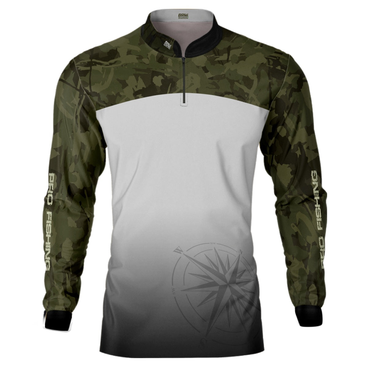 Camisa de Pesca Brk Compass Camuflado Branco com Proteção Solar UV50+ - Brk Fishing