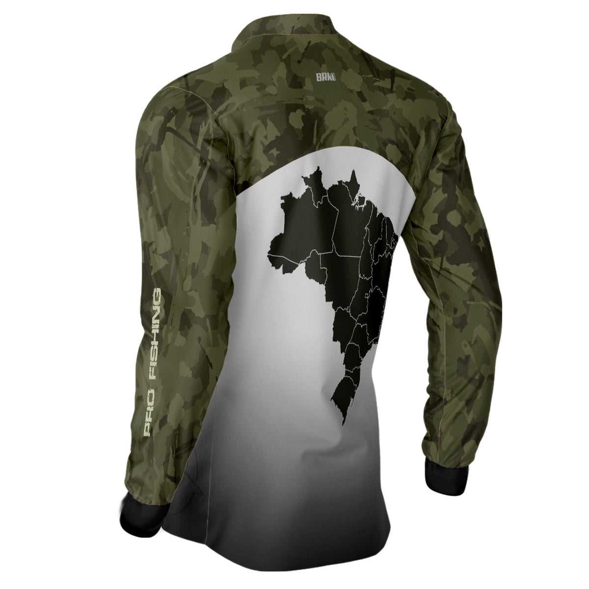 Camisa de Pesca Brk Compass Camuflado Branco com Proteção Solar UV50+ - Brk Fishing