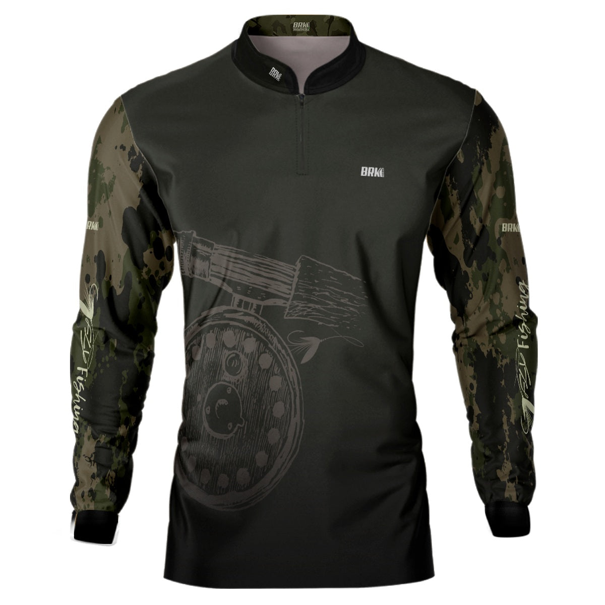 Camisa de Pesca Brk Fly Fishing Carretilha Camuflado com Proteção Solar UV50+ - Brk Fishing