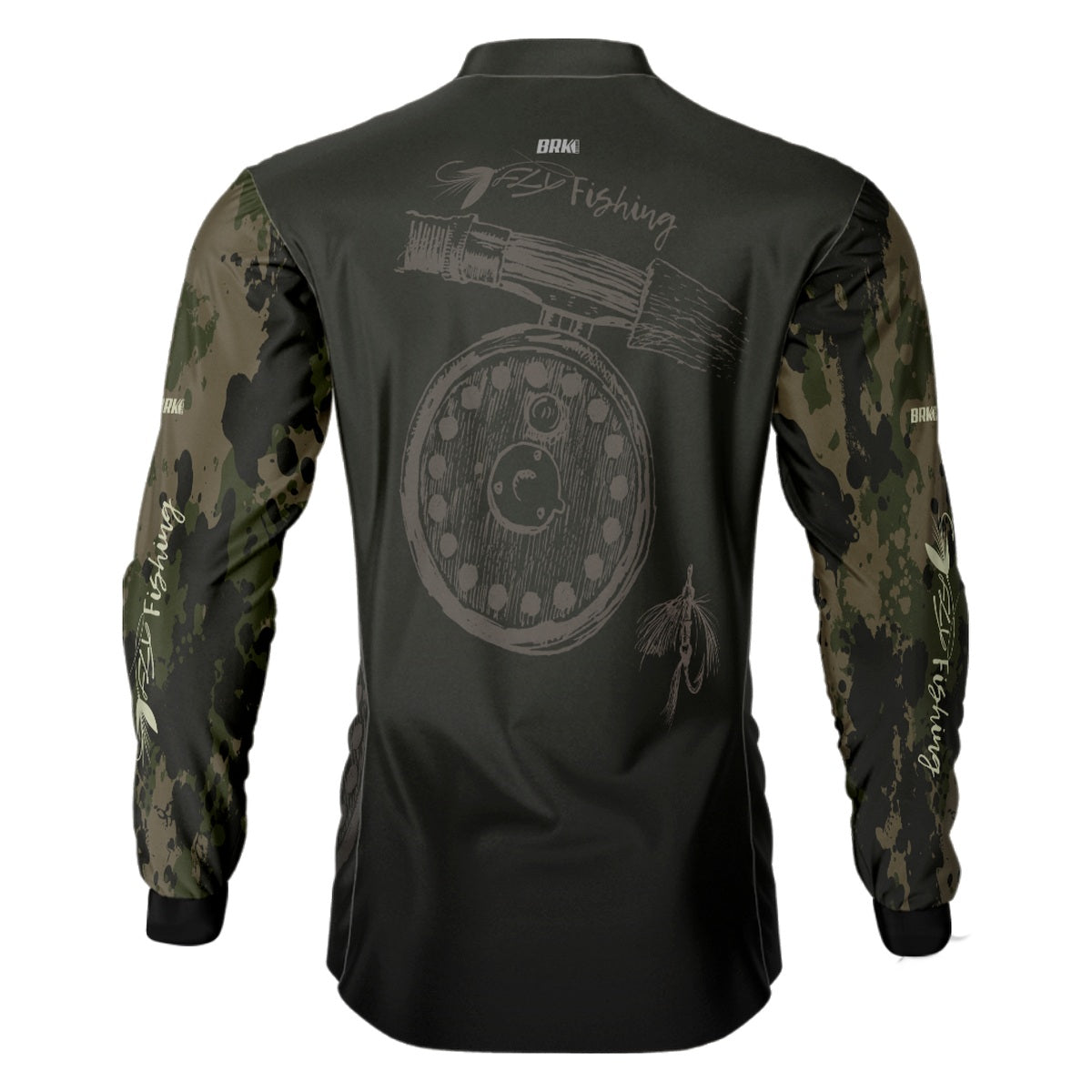 Camisa de Pesca Brk Fly Fishing Carretilha Camuflado com Proteção Solar UV50+ - Brk Fishing