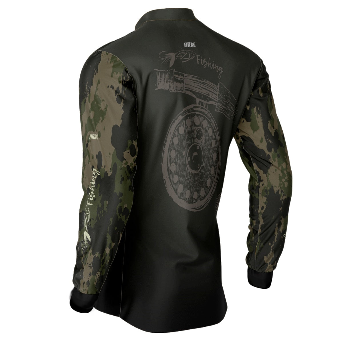Camisa de Pesca Brk Fly Fishing Carretilha Camuflado com Proteção Solar UV50+ - Brk Fishing