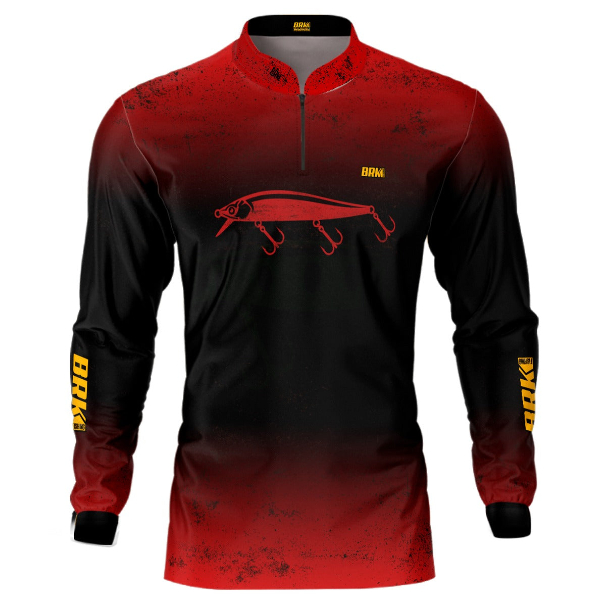 Camisa de Pesca Brk Isca Meia Água Tres Garateias Vermelha com UV50+ - Brk Fishing