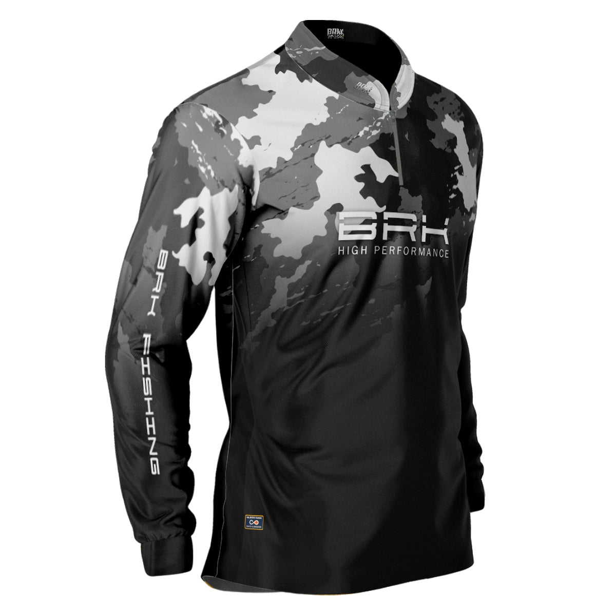 Camisa de Pesca Brk Camuflado Cinza 01 com Proteção Solar UV50+ - Brk Fishing