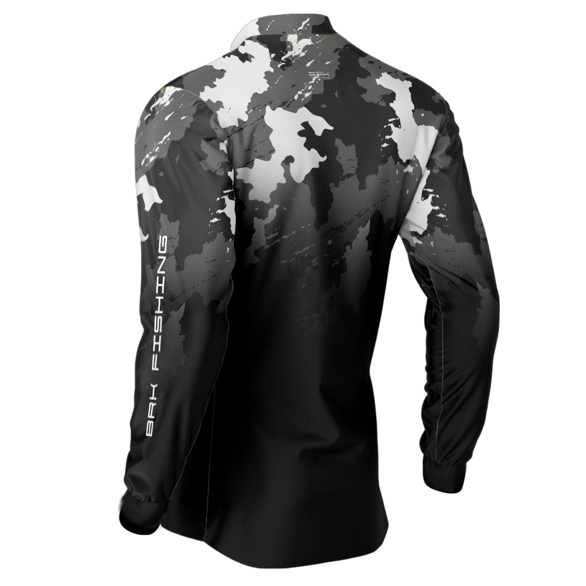 Camisa de Pesca Brk Camuflado Cinza 01 com Proteção Solar UV50+ - Brk Fishing