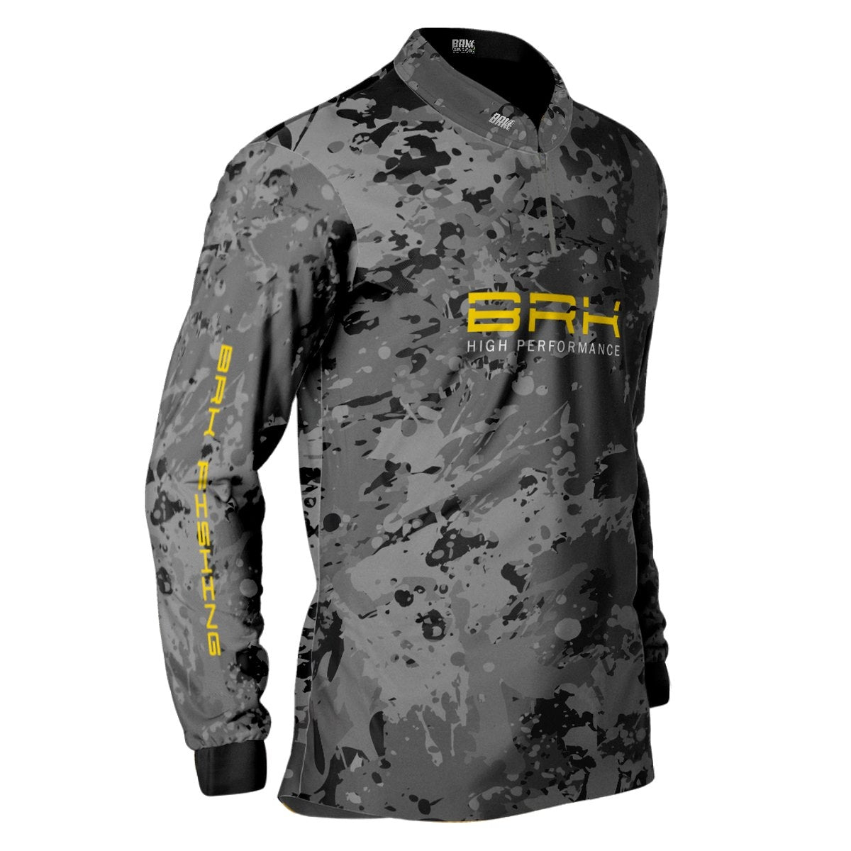 Camisa de Pesca Brk Camuflado Cinza 02 com Proteção Solar UV50+ - Brk Fishing