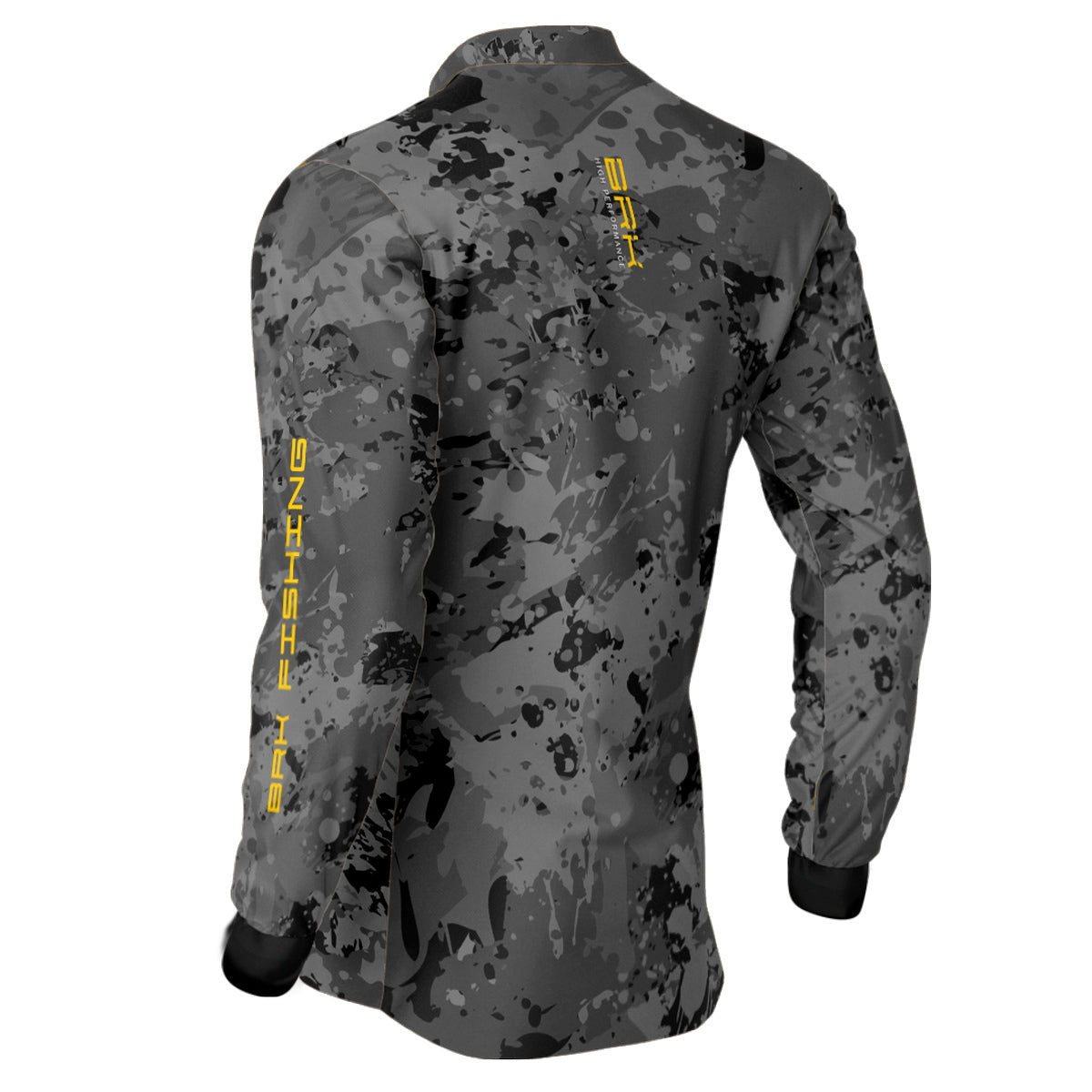 Camisa de Pesca Brk Camuflado Cinza 02 com Proteção Solar UV50+ - Brk Fishing