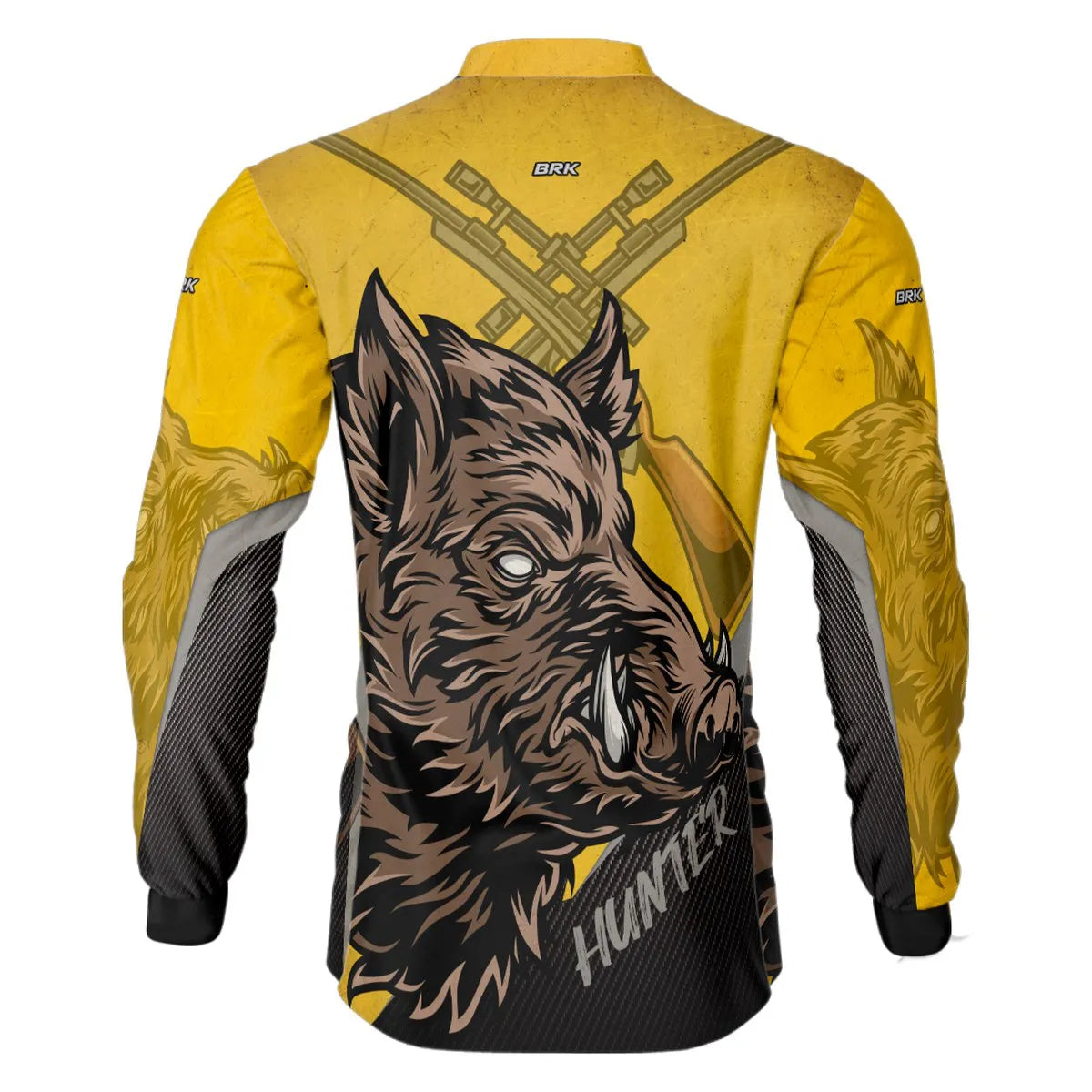 Camisa de Caça Brk Javali Amarelo-Preto com UV50+ - Brk Fishing