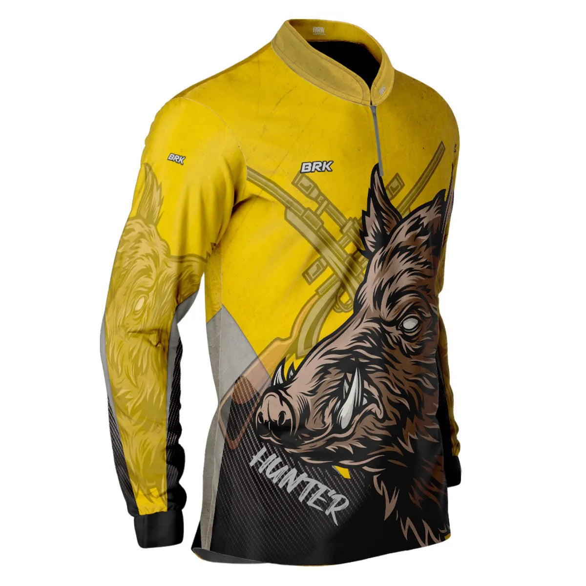 Camisa de Caça Brk Javali Amarelo-Preto com UV50+ - Brk Fishing