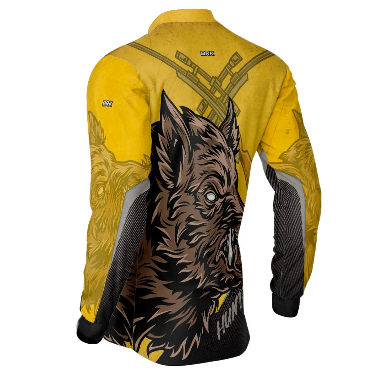 Camisa de Caça Brk Javali Amarelo-Preto com UV50+ - Brk Fishing