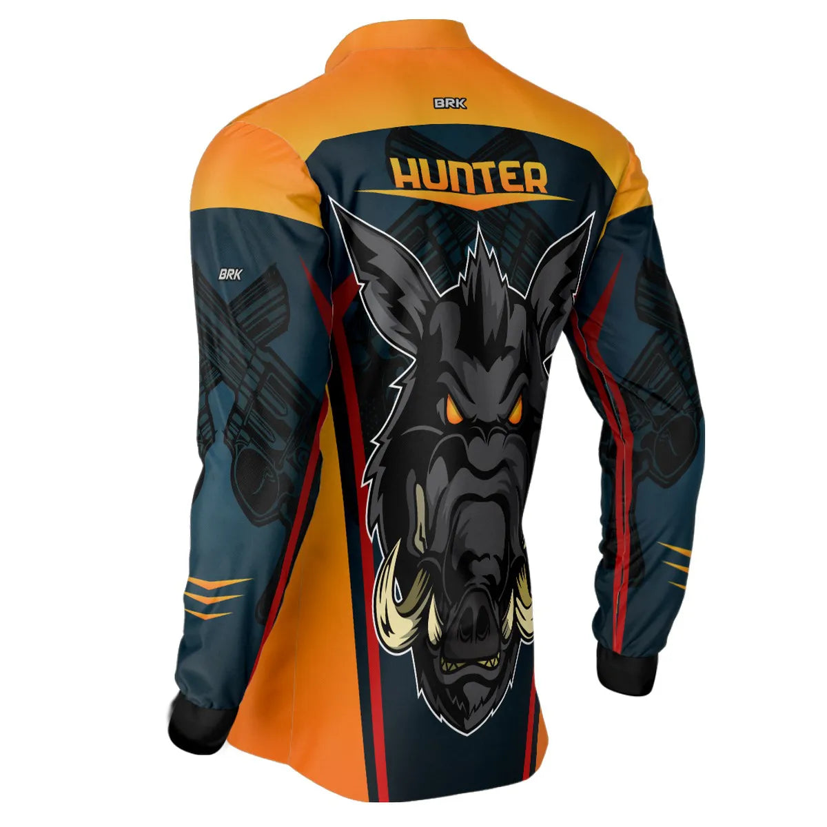 Camisa de Caça Brk Javali Azul-Laranja com UV50+ - Brk Fishing
