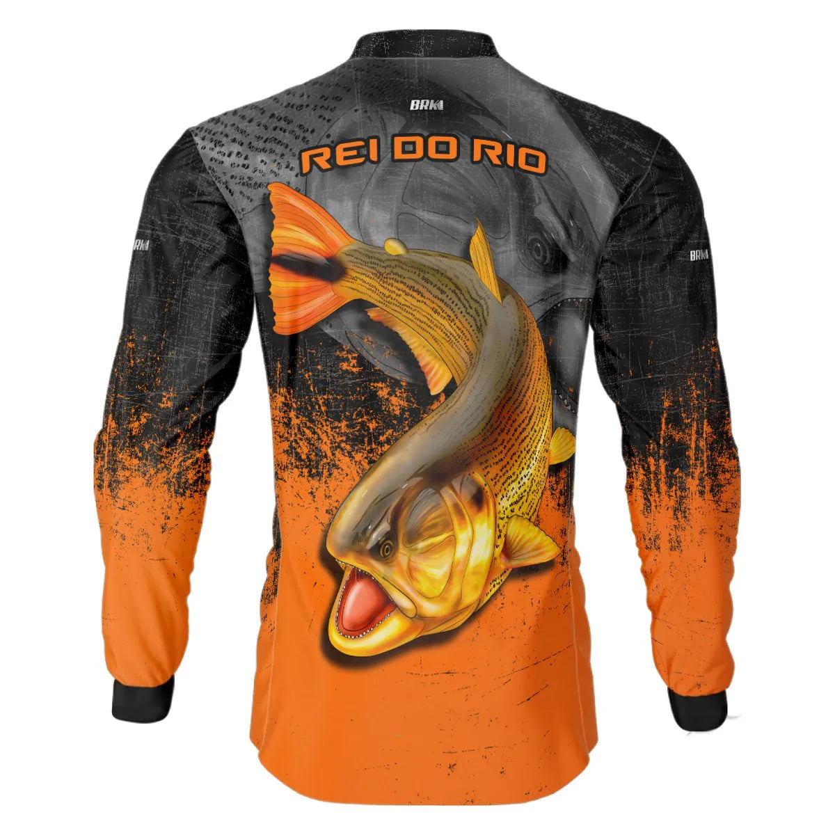 Camisa de Pesca Brk Dourado Laranja com Proteção UV50+ - Brk Fishing