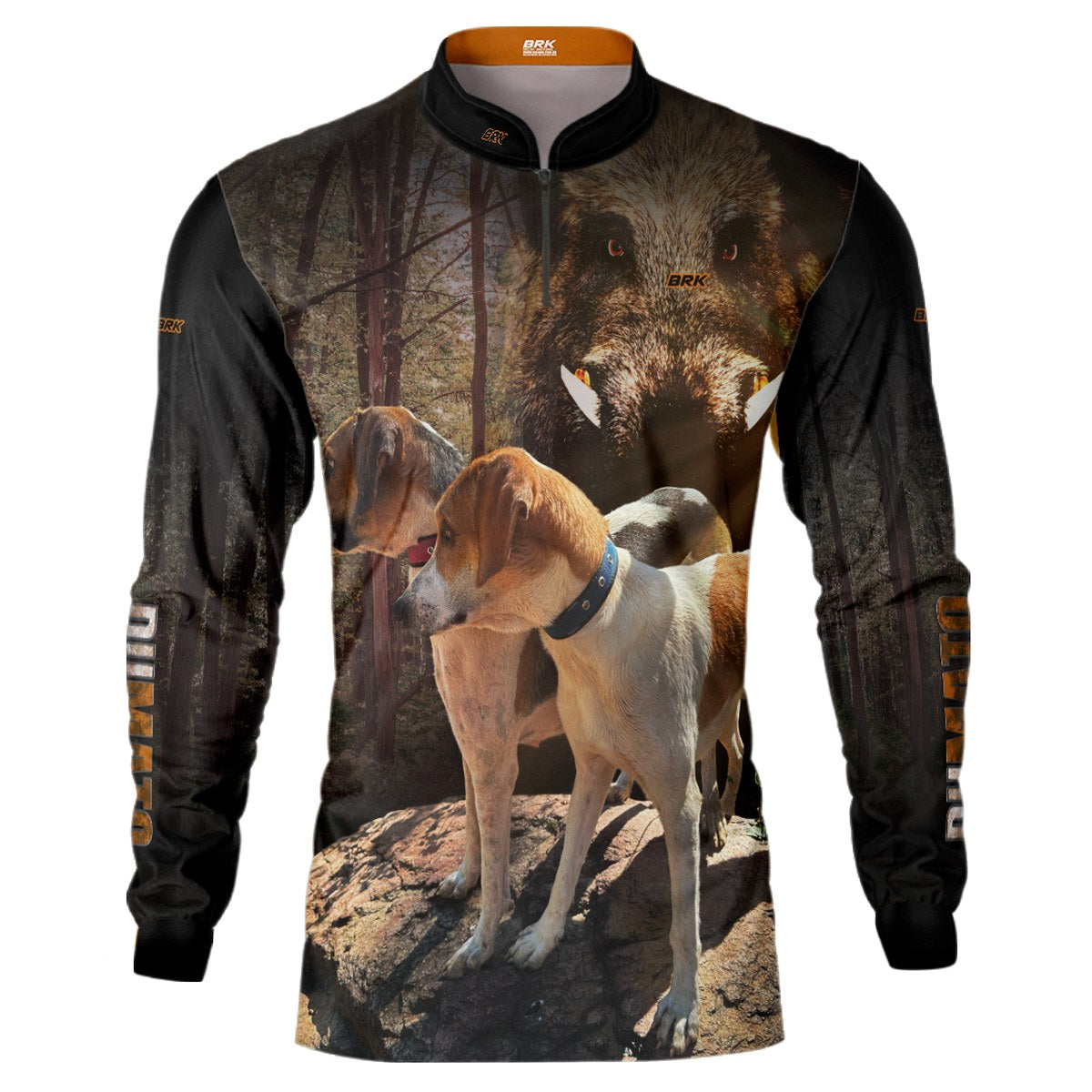 Camisa de Caça Brk Dumato Javali Foxhound Preta Floresta com UV50+ - Brk Fishing