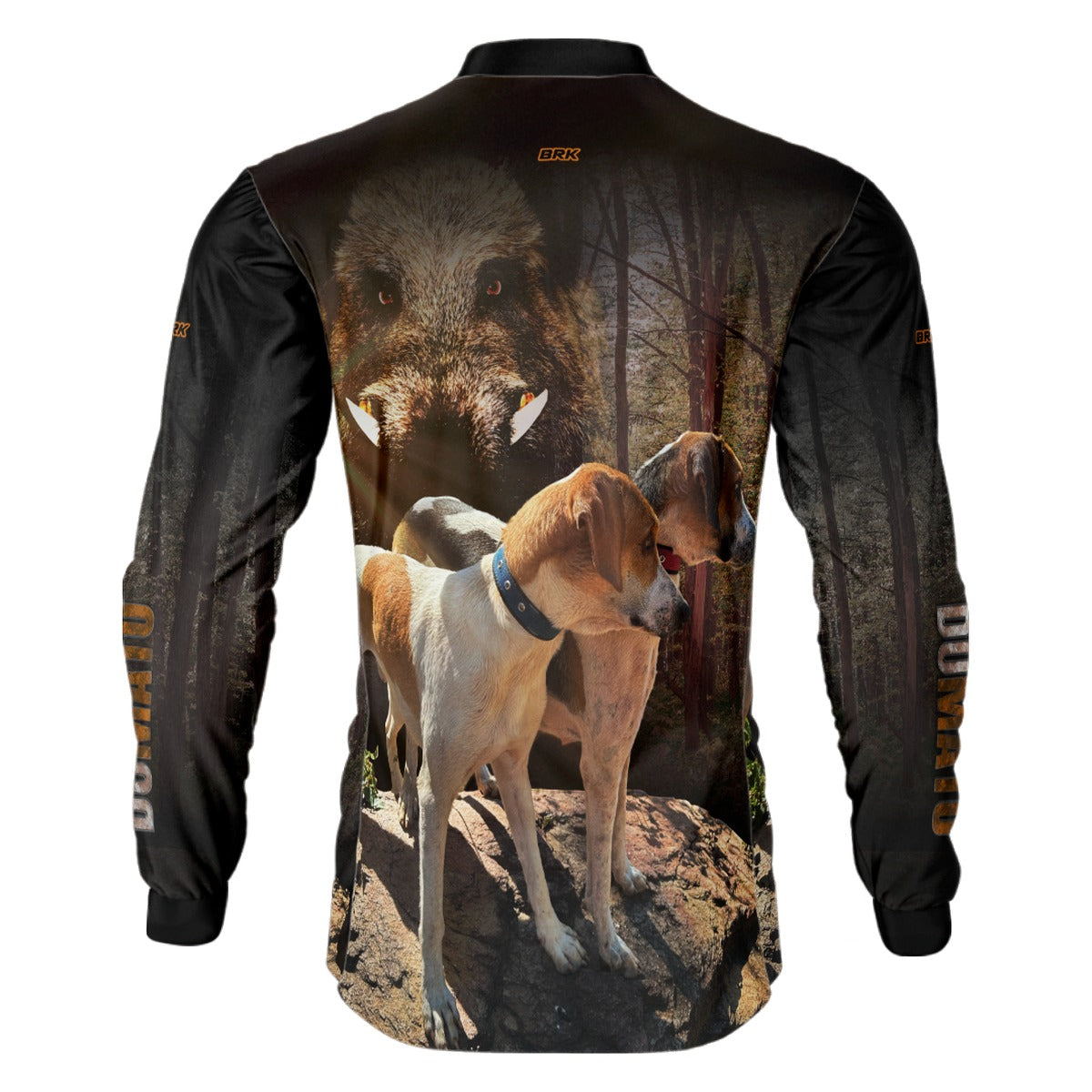 Camisa de Caça Brk Dumato Javali Foxhound Preta Floresta com UV50+ - Brk Fishing