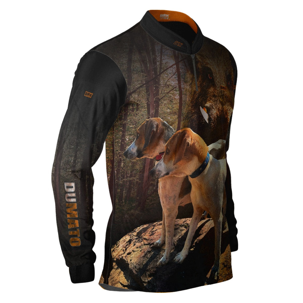 Camisa de Caça Brk Dumato Javali Foxhound Preta Floresta com UV50+ - Brk Fishing