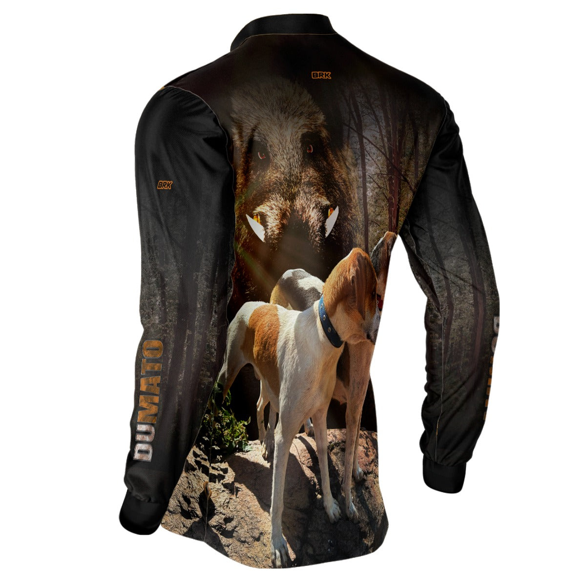 Camisa de Caça Brk Dumato Javali Foxhound Preta Floresta com UV50+ - Brk Fishing