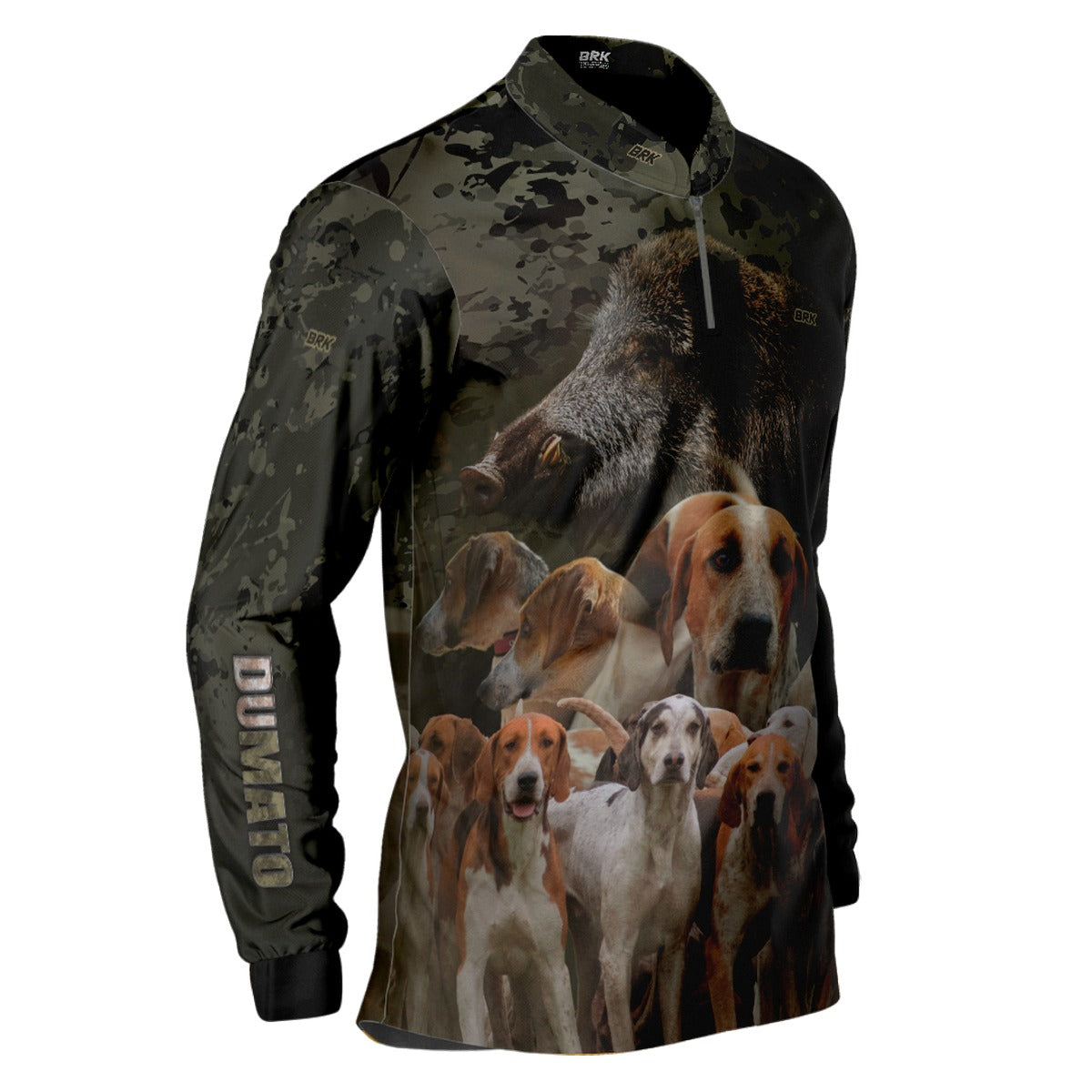 Camisa de Caça Brk Dumato Javaki Foxhound Camuflado Preto com UV50+ - Brk Fishing