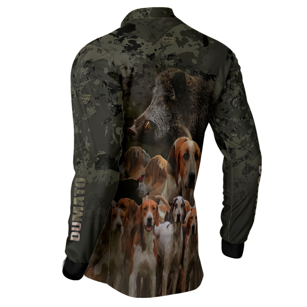 Camisa de Caça Brk Dumato Javaki Foxhound Camuflado Preto com UV50+ - Brk Fishing