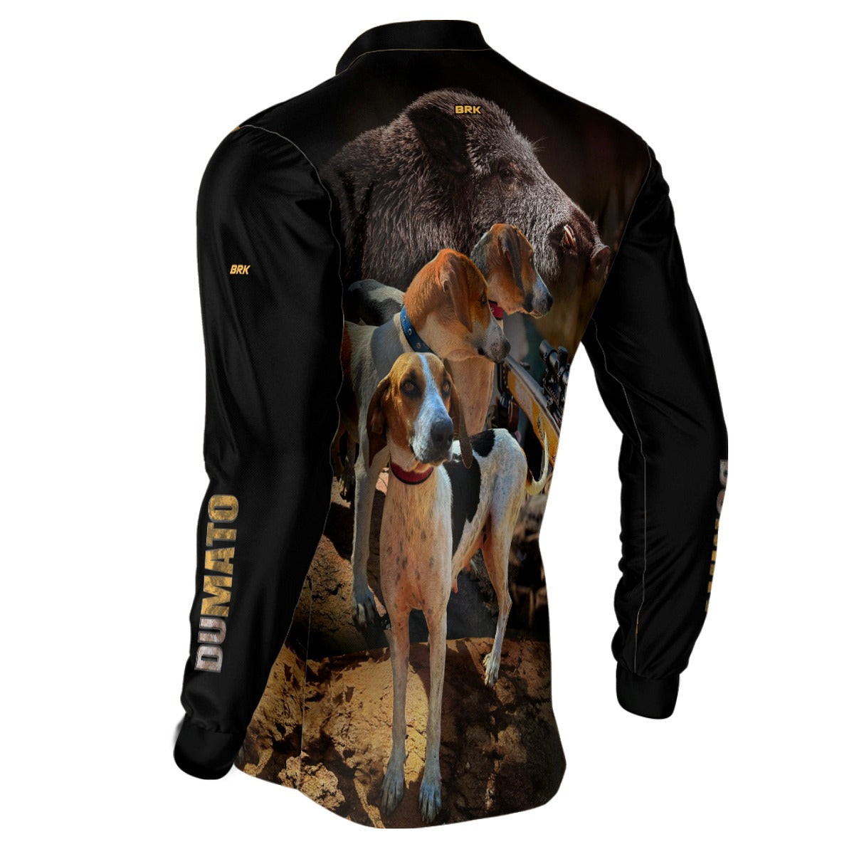 Camisa de Caça Brk Dumato Javali Foxhound Preta com UV50+ - Brk Fishing