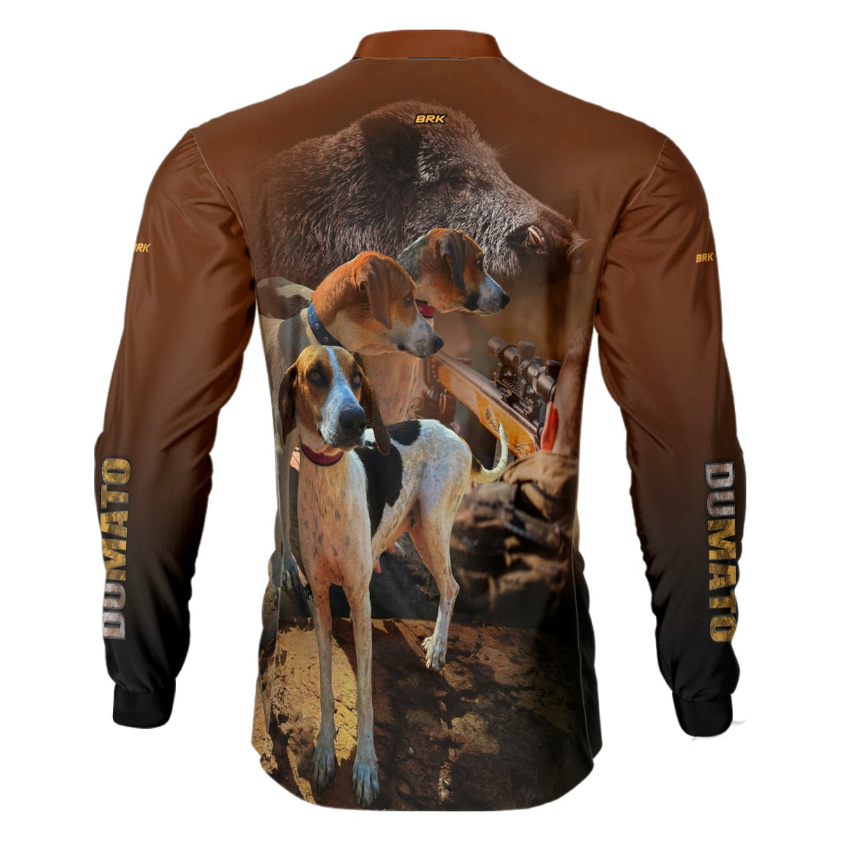 Camisa de Caça Brk Dumato Javali Foxhound Marrom com UV50+ - Brk Fishing