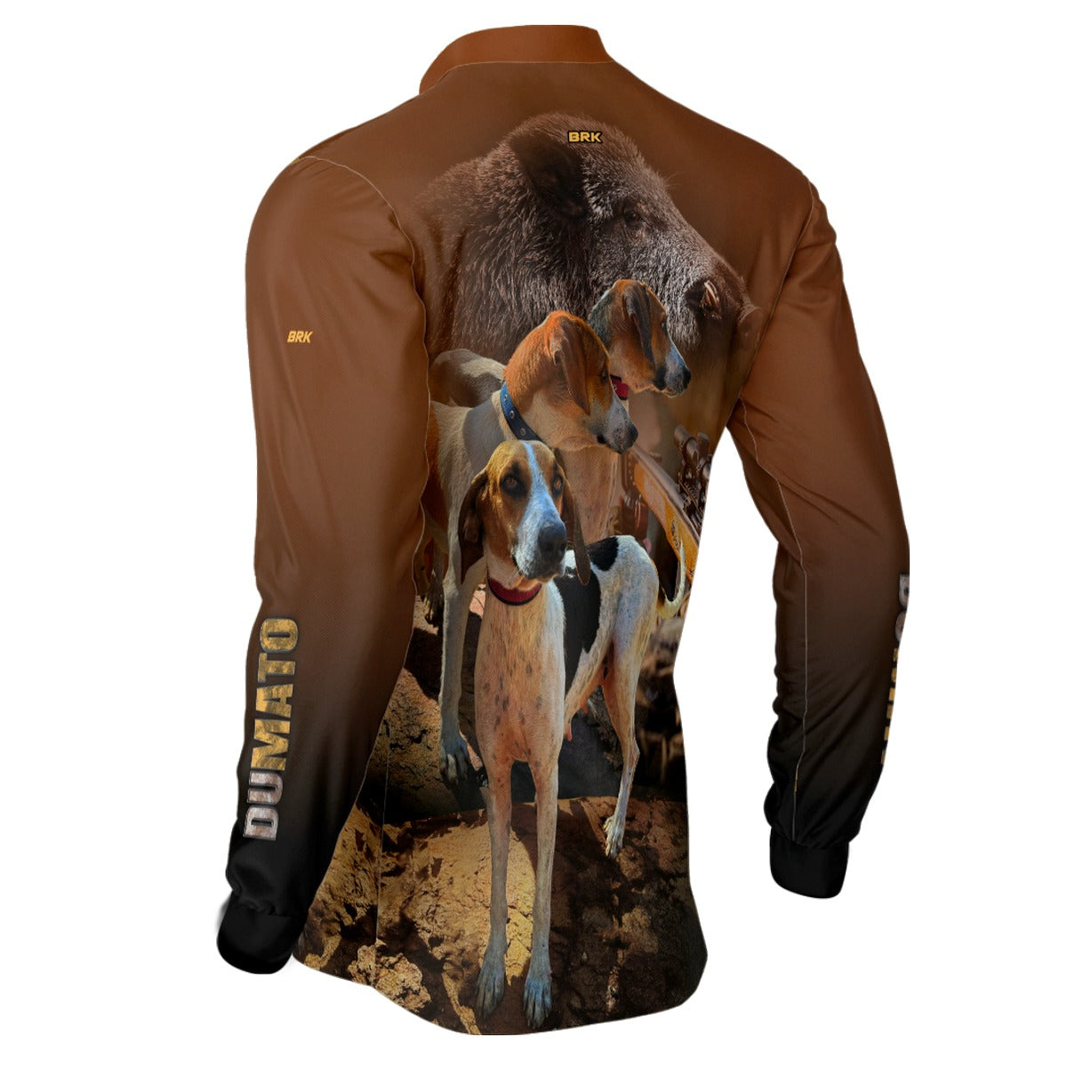 Camisa de Caça Brk Dumato Javali Foxhound Marrom com UV50+ - Brk Fishing