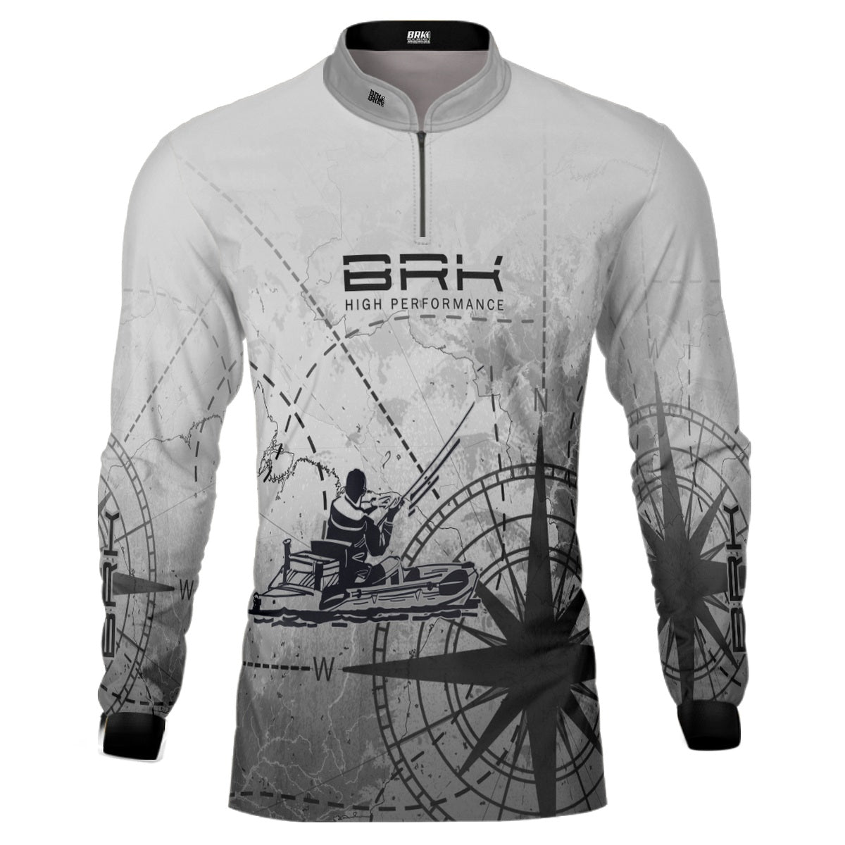 Camisa de Pesca Brk Caiaque Cinza com UV50+ - Brk Fishing