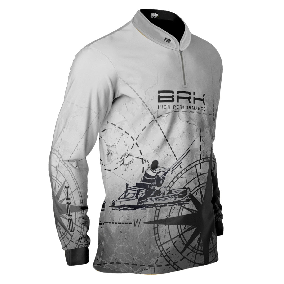 Camisa de Pesca Brk Caiaque Cinza com UV50+ - Brk Fishing