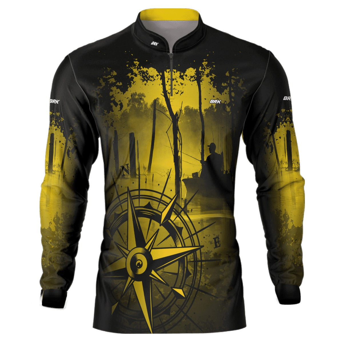 Camisa de Pesca Brk Caiaque Amarelo com UV50+ - Brk Fishing