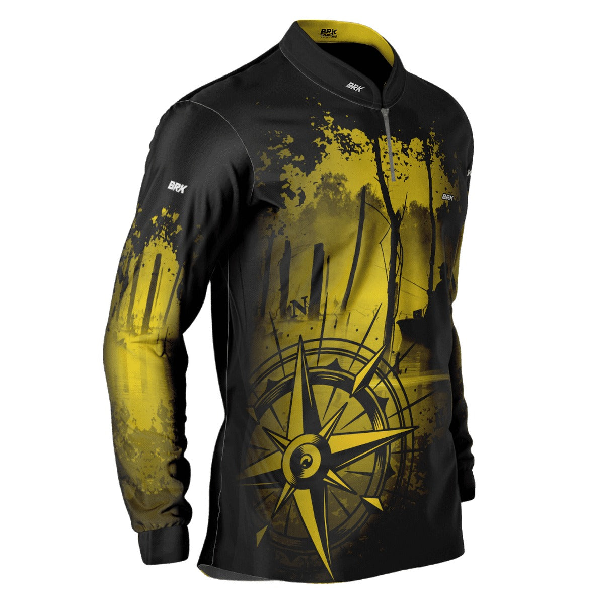 Camisa de Pesca Brk Caiaque Amarelo com UV50+ - Brk Fishing