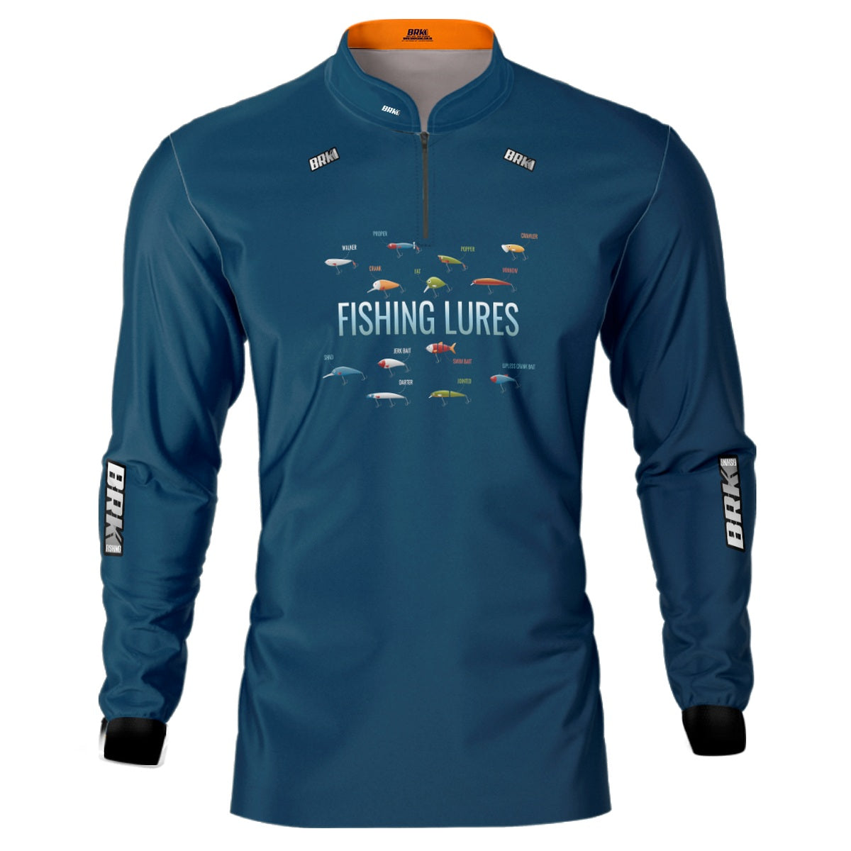Camisa de Pesca Brk Azul Iscas Artificiais com UV50+ - Brk Fishing