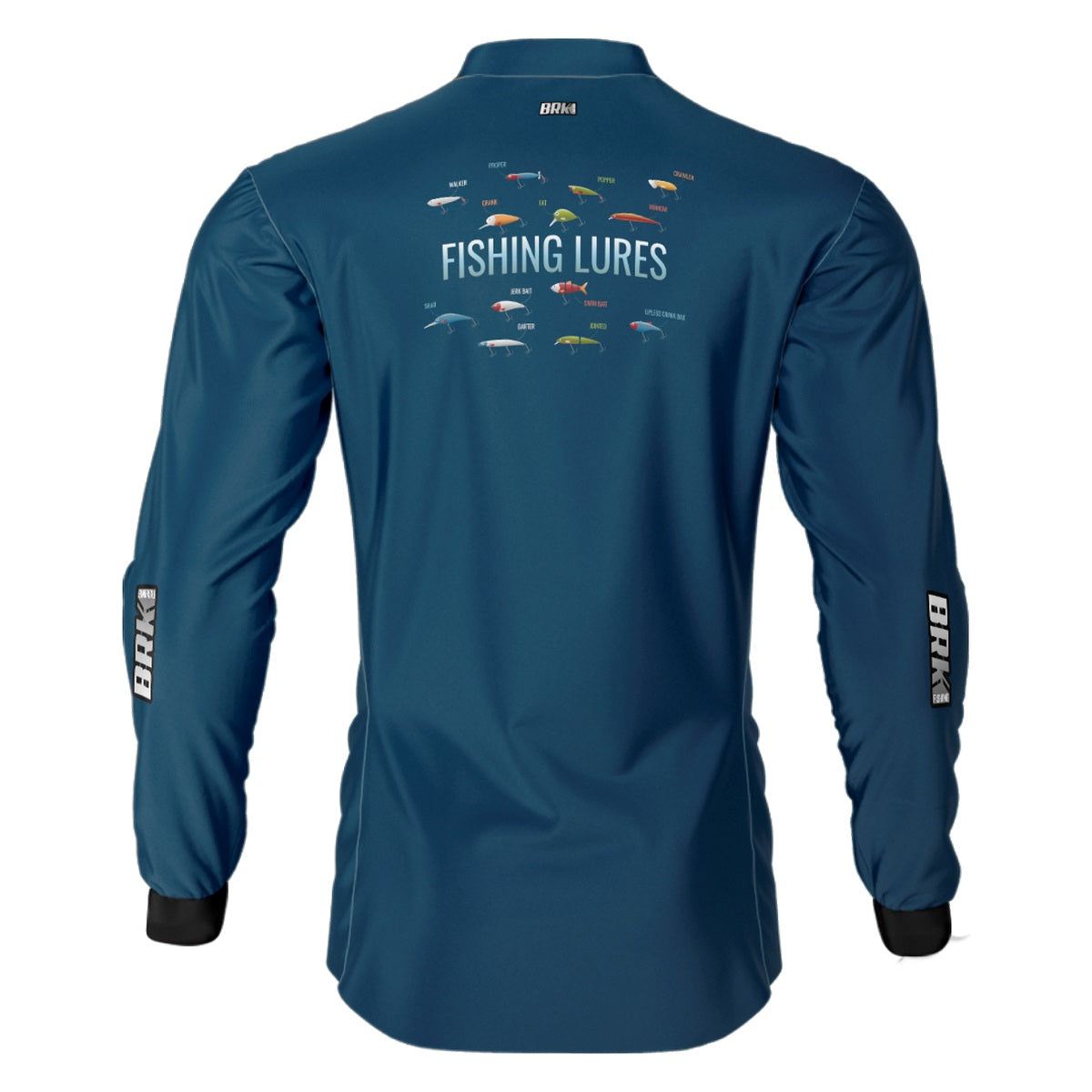 Camisa de Pesca Brk Azul Iscas Artificiais com UV50+ - Brk Fishing